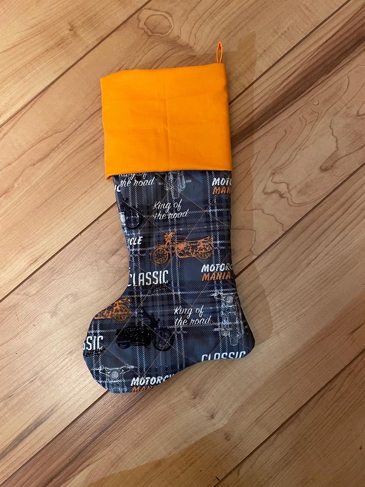 motorcycle Christmas stocking, biker stocking