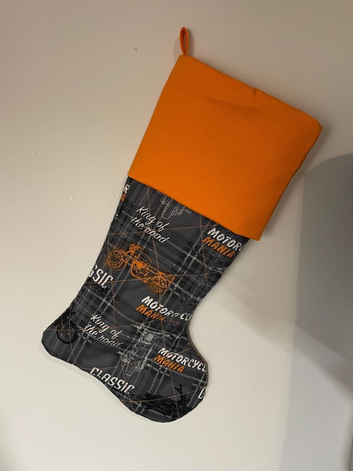 motorcycle Christmas stocking, biker stocking