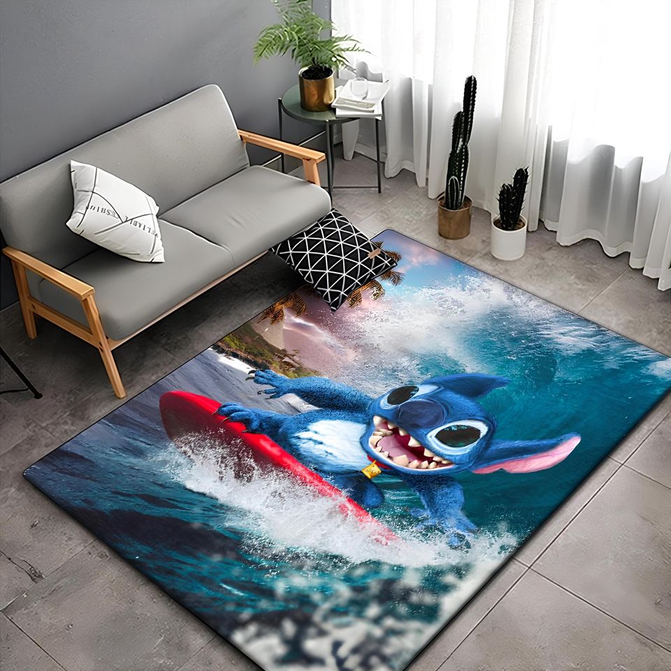 Lilo & Stitch Rug Surfing Stitch Anime Art Carpet