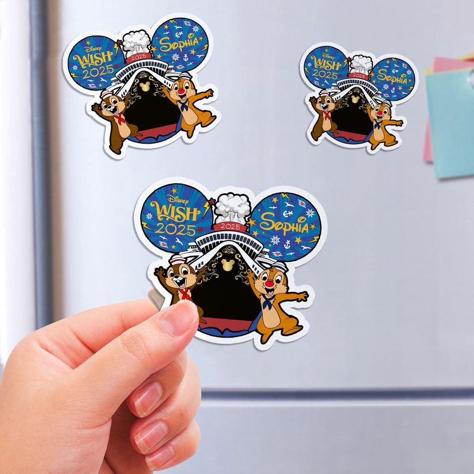 Personalized Chip and Dale Magnet, Disney Cruise Line Magnet, Disney Chipmunk Magnet, Disney Cruise Door Magnet, Disney Cruise Decor