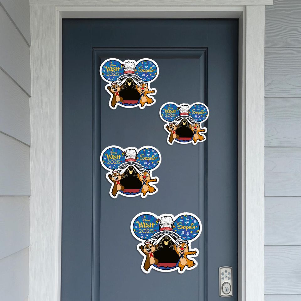Personalized Chip and Dale Magnet, Disney Cruise Line Magnet, Disney Chipmunk Magnet, Disney Cruise Door Magnet, Disney Cruise Decor