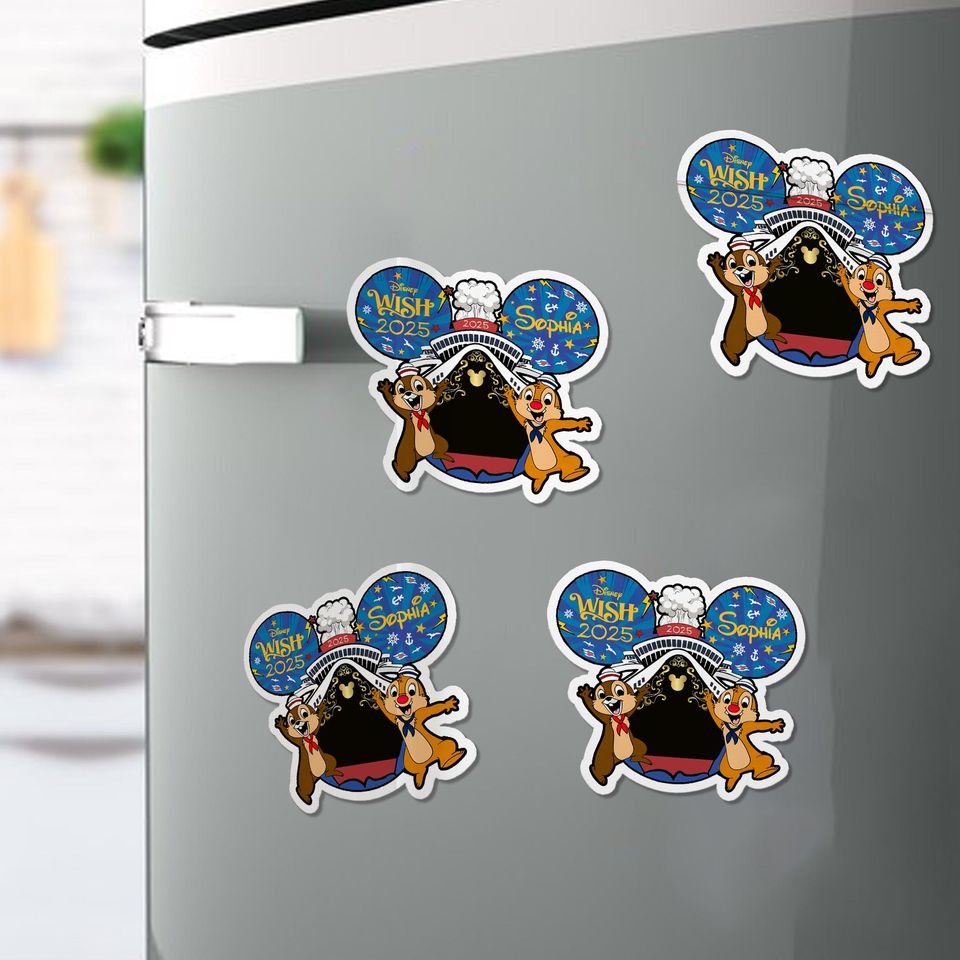 Personalized Chip and Dale Magnet, Disney Cruise Line Magnet, Disney Chipmunk Magnet, Disney Cruise Door Magnet, Disney Cruise Decor