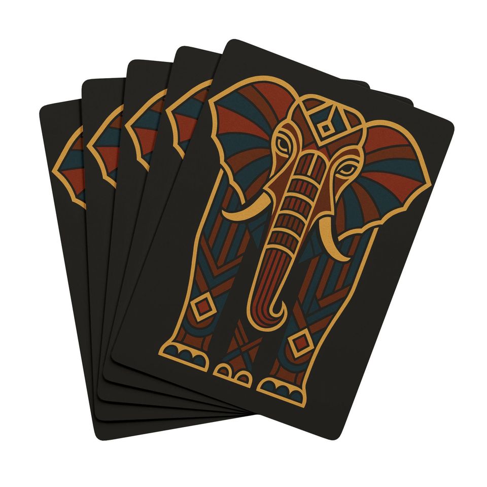 Art Deco Elephant Playing Cards for Poker Game Night