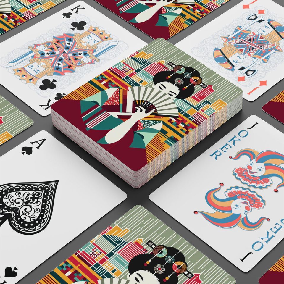 Geisha Poker Cards: Japanese Illustrated Card Deck