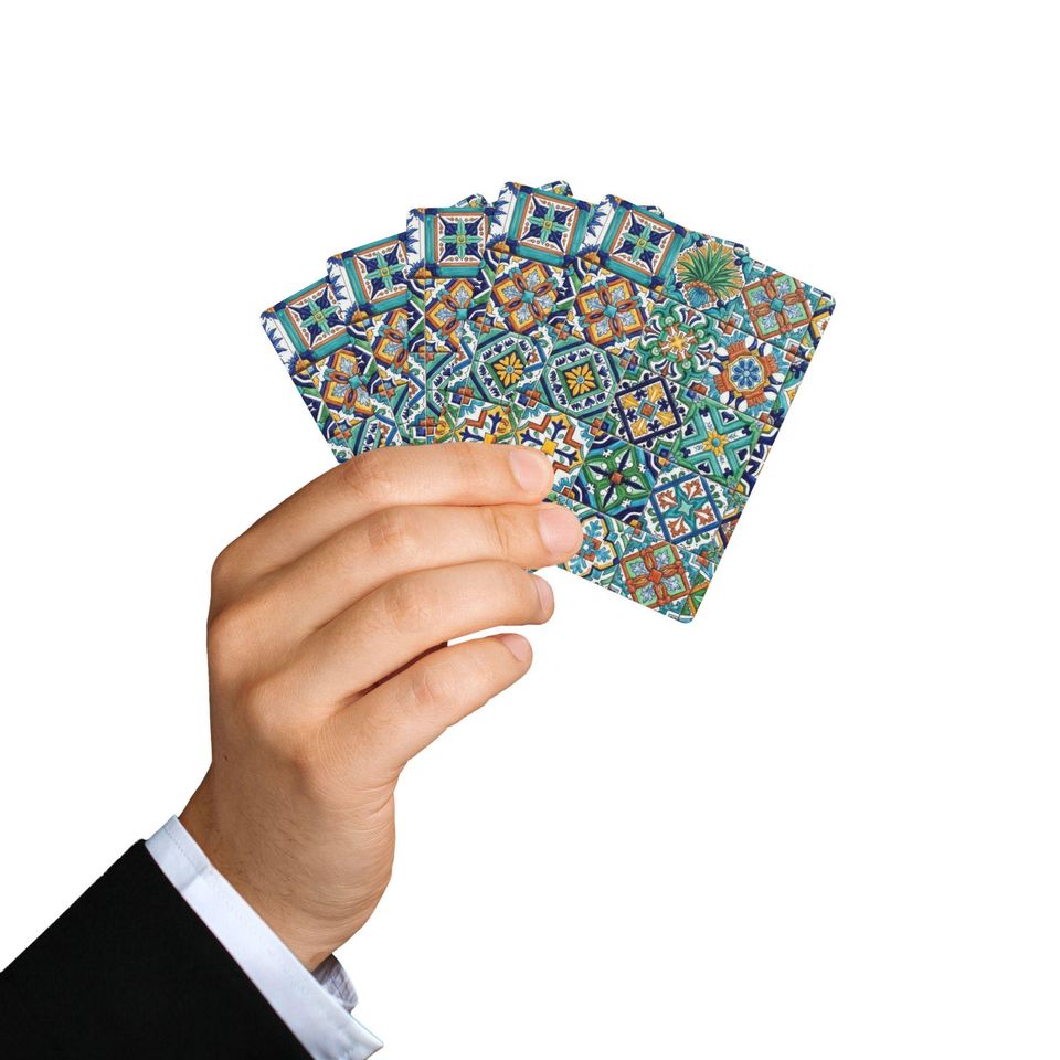 Mexican Tile Design Playing Cards, Unique Poker Game Deck
