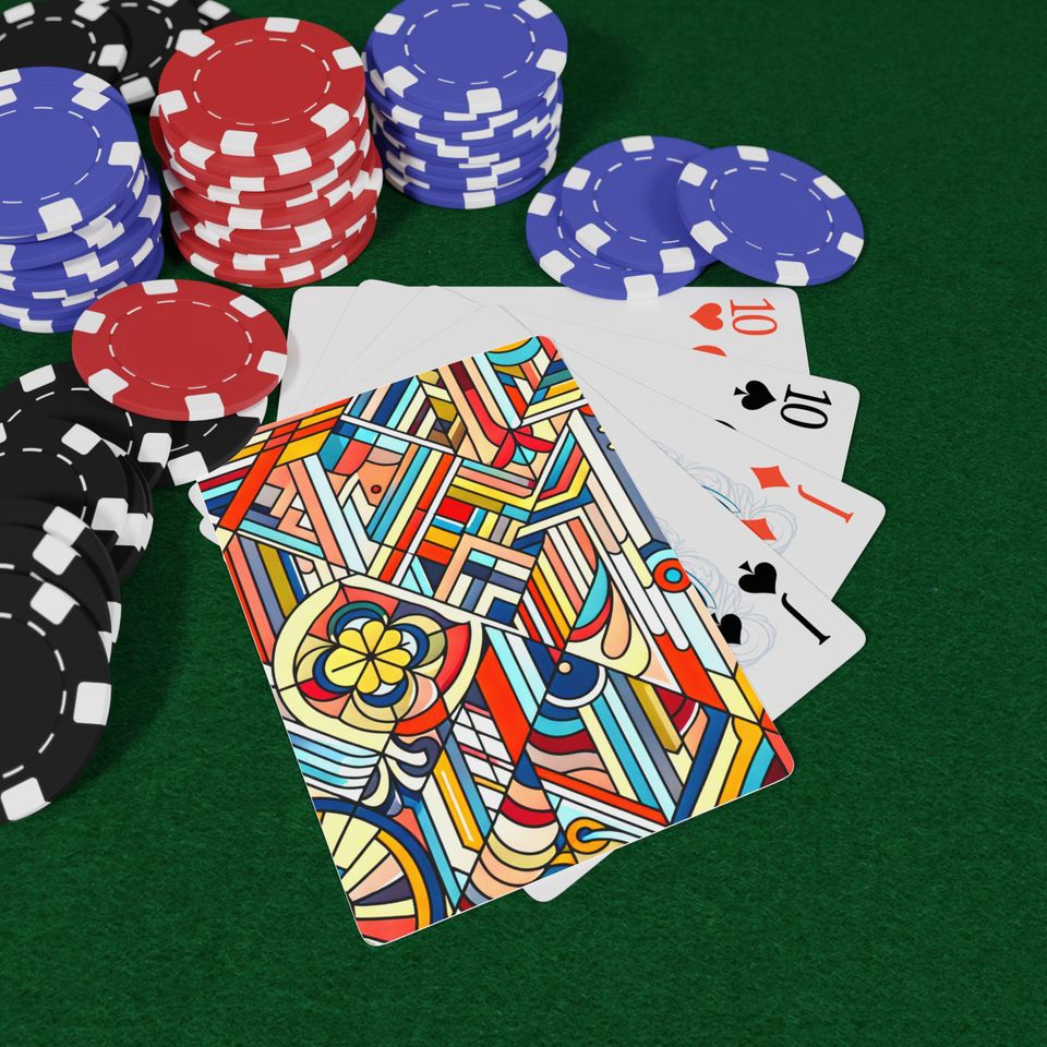 Art Deco Playing Cards: Colorful Poker Deck, Vintage Game Night