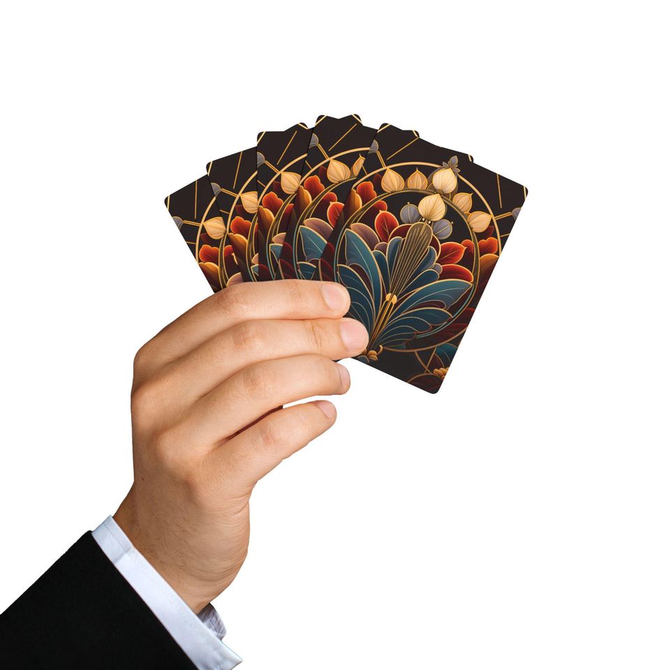 Art Deco Design Playing Card Deck - Vibrant Poker Cards Set