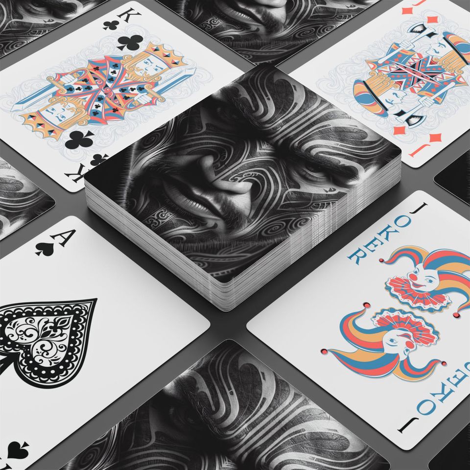 Maori Moku Face Playing Cards: Tribal Poker Deck