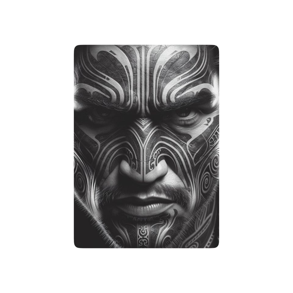Maori Moku Face Playing Cards: Tribal Poker Deck