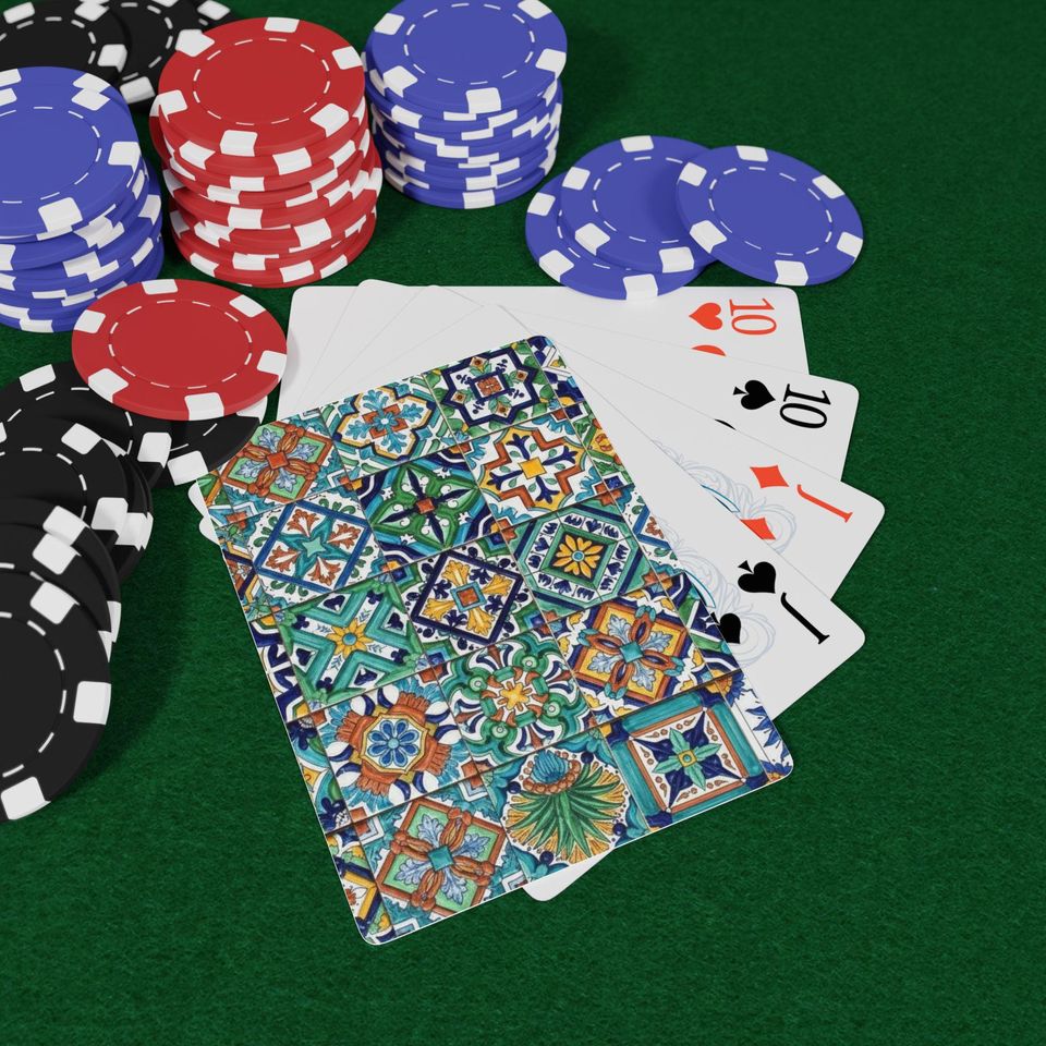 Mexican Tile Design Playing Cards, Unique Poker Game Deck