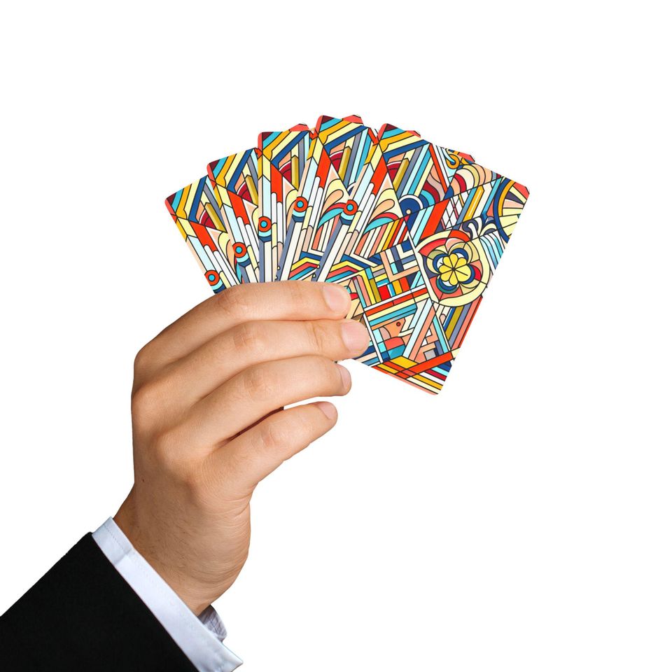 Art Deco Playing Cards: Colorful Poker Deck, Vintage Game Night