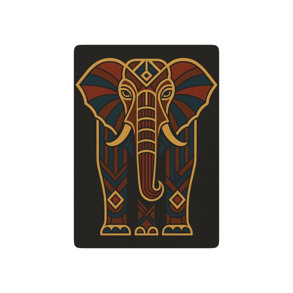 Art Deco Elephant Playing Cards for Poker Game Night
