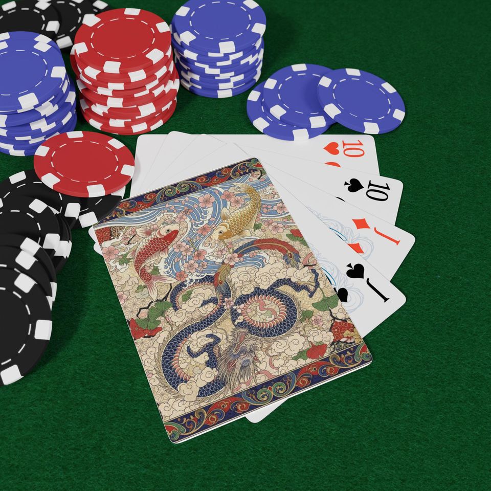 Japanese Dragon Playing Cards, Vintage Style Card Deck