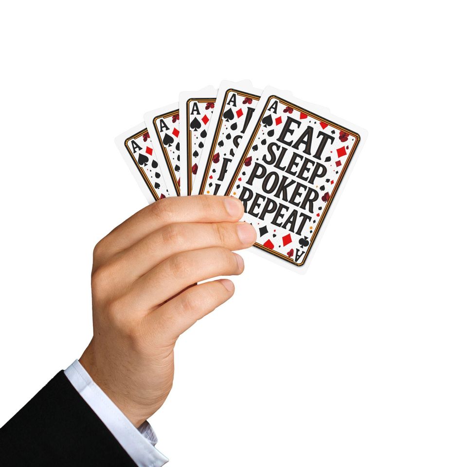 Poker Playing Cards Set: Fun Quotes & Classic Designs, Acrylic Case