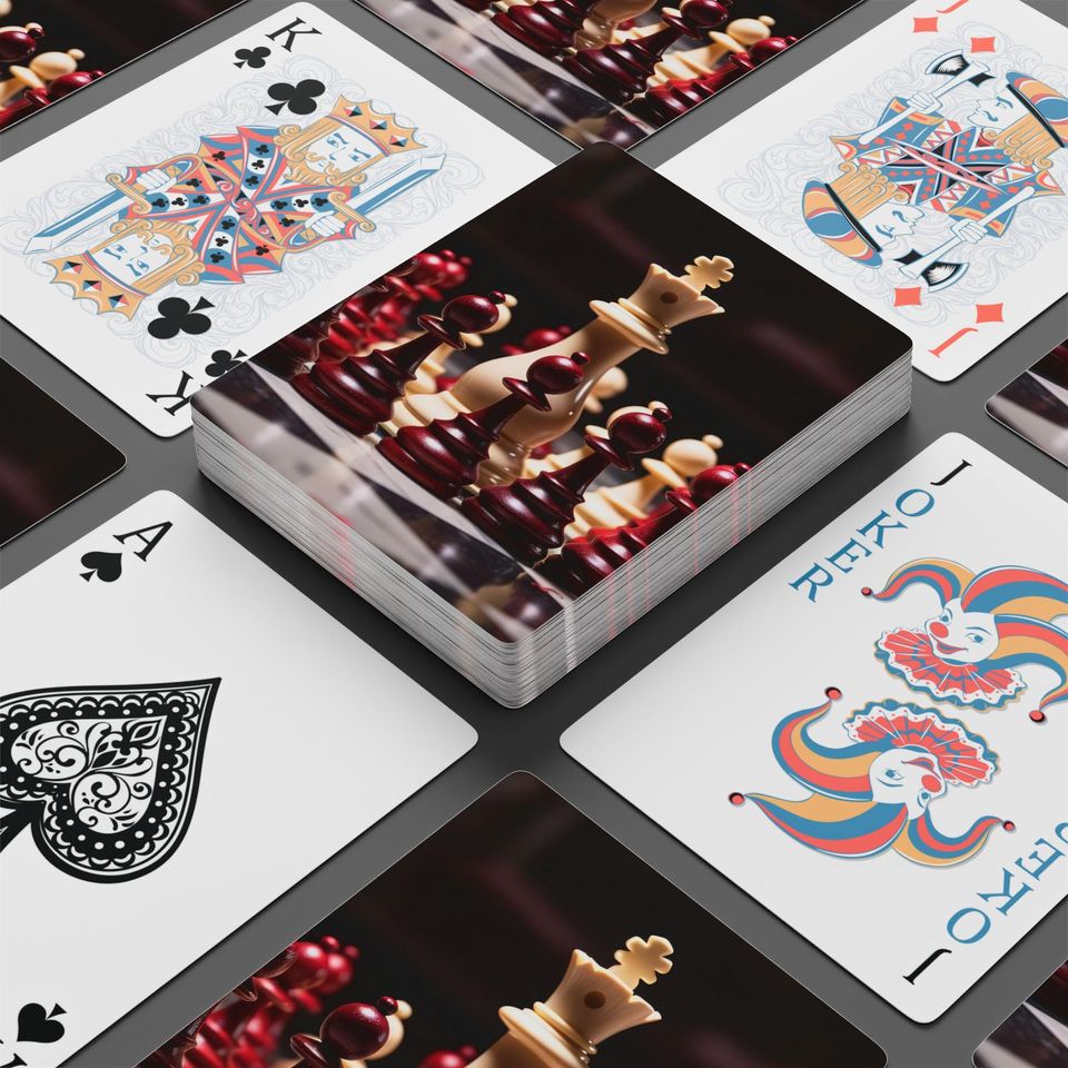 Chess Set Playing Cards: Game Night Poker Accessories