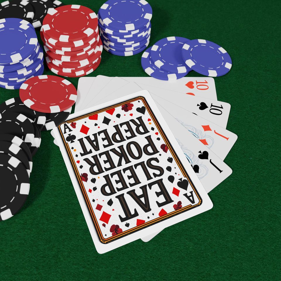 Poker Playing Cards Set: Fun Quotes & Classic Designs, Acrylic Case