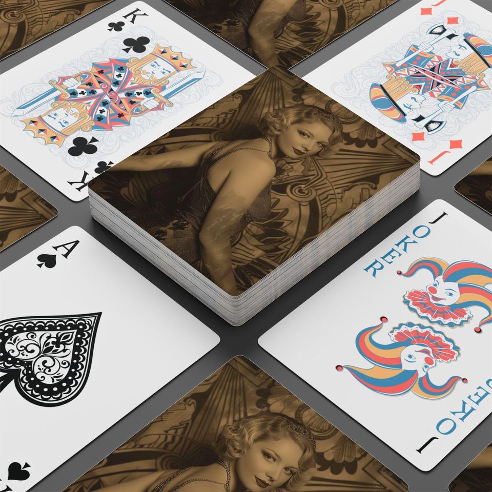 Art Deco Flapper Playing Cards - Vintage Poker Set for Card Enthusiasts