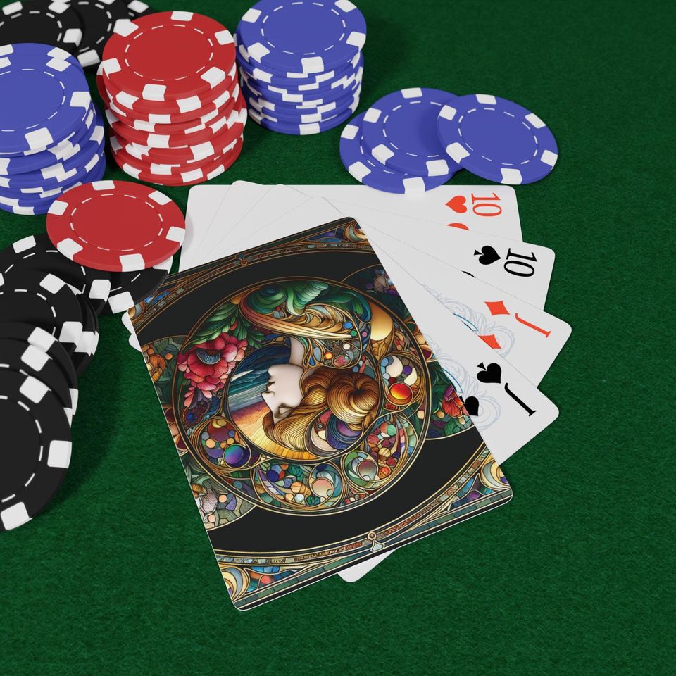 Art Nouveau Lady Playing Cards: Unique Poker Deck
