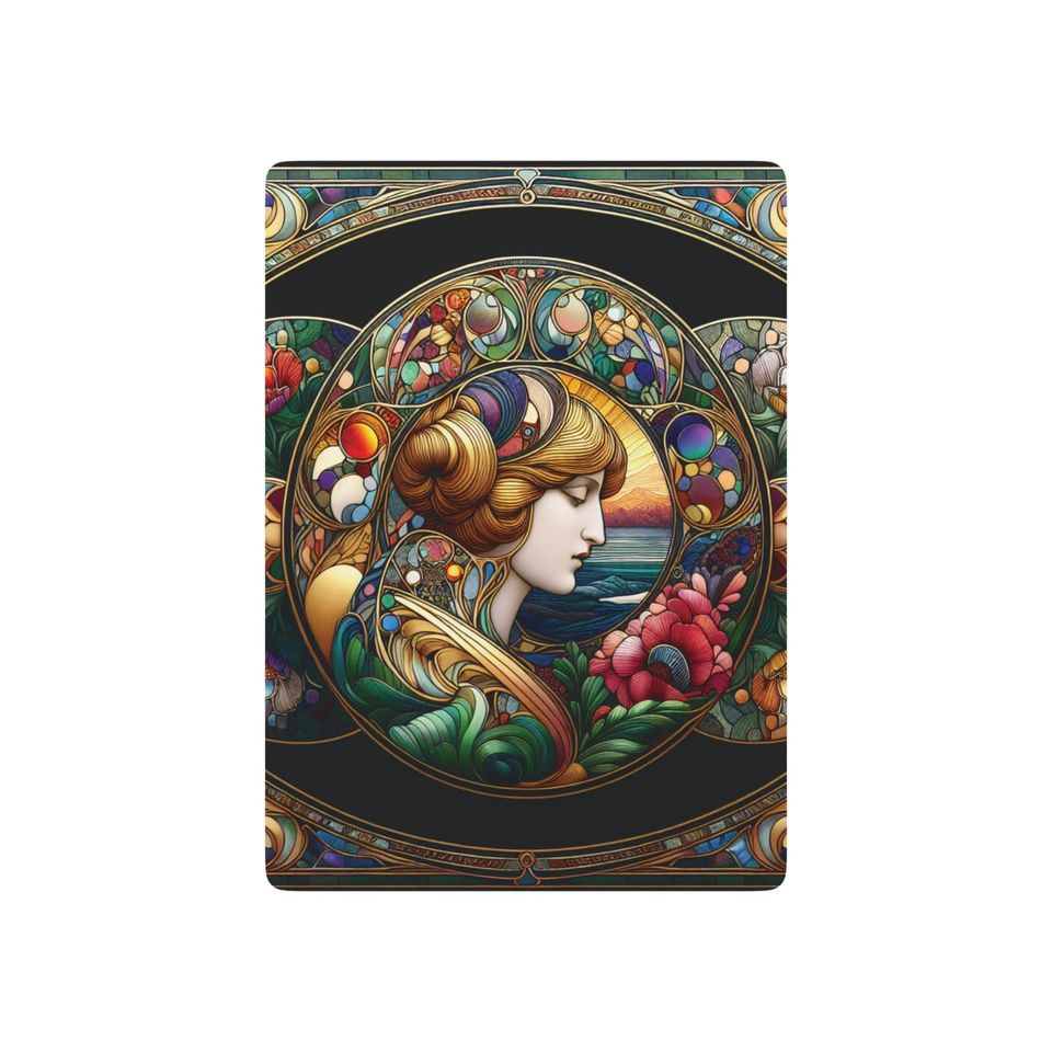 Art Nouveau Lady Playing Cards: Unique Poker Deck