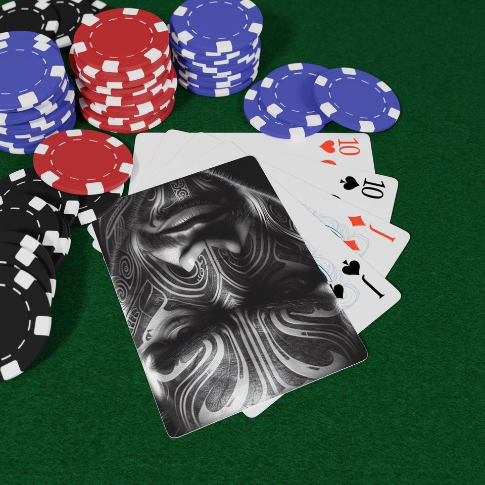 Maori Moku Face Playing Cards: Tribal Poker Deck