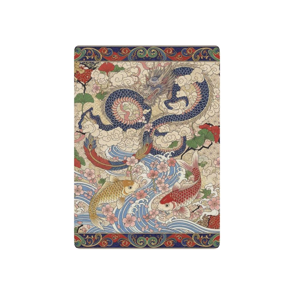 Japanese Dragon Playing Cards, Vintage Style Card Deck