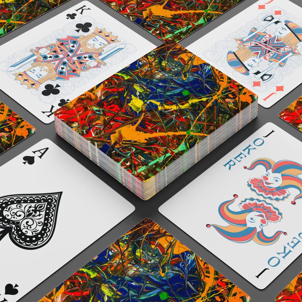 Abstract Oil Painting Playing Cards: Artistic Poker Card Deck