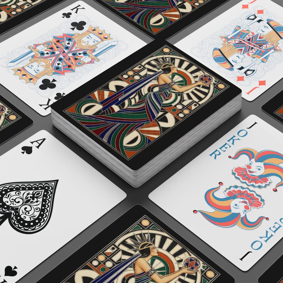Art Deco Playing Cards, Poker Deck, Casino Night