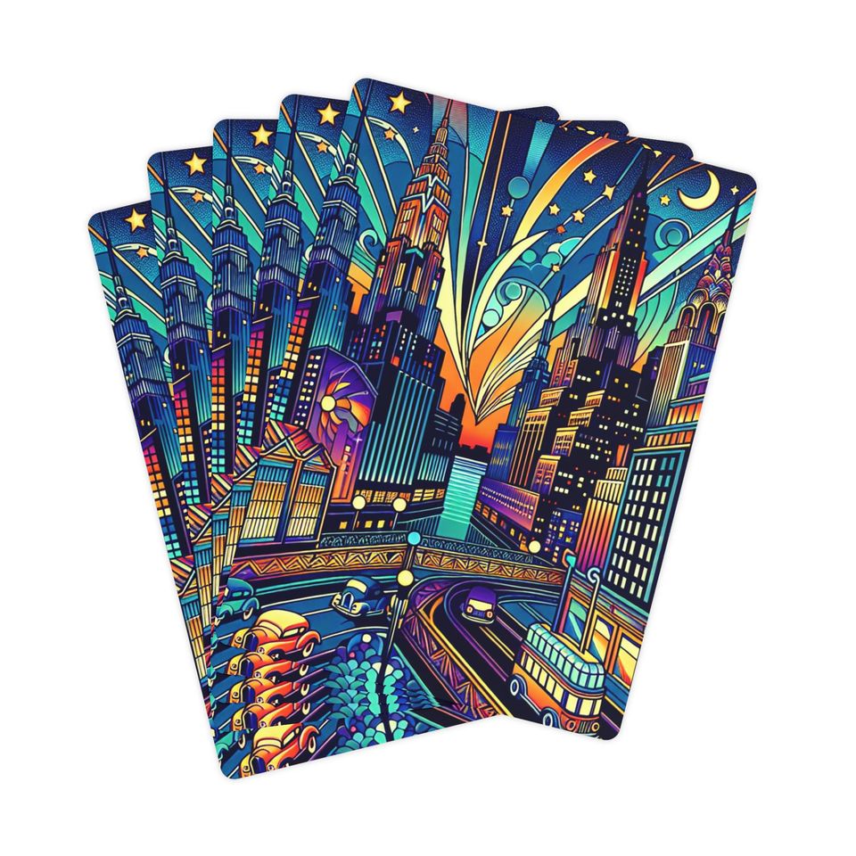 Art Deco NYC Poker Cards -Coated Glossy Deck