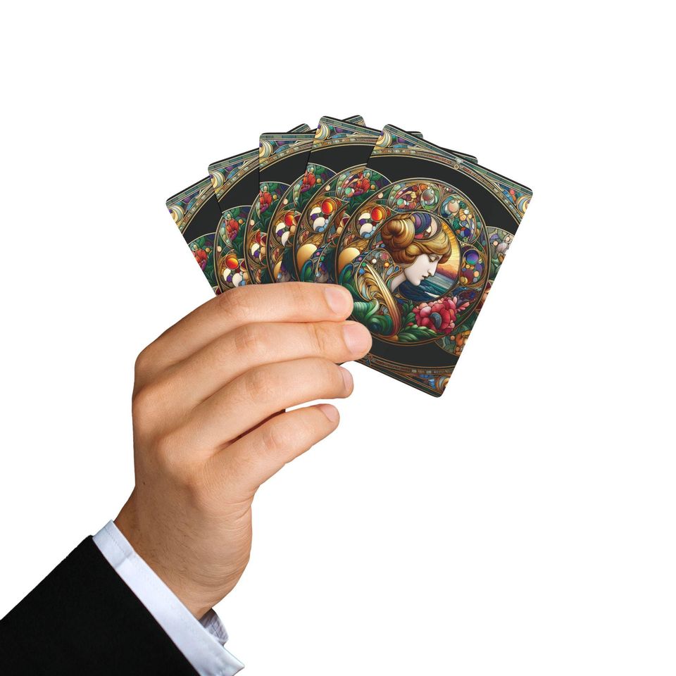Art Nouveau Lady Playing Cards: Unique Poker Deck