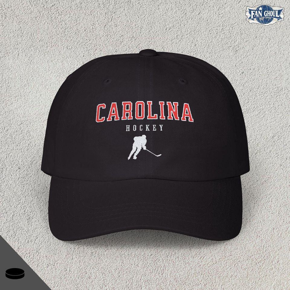 Carolina Hockey Embroidered Classic Dad Cap - Sports Fan Apparel, Retro Baseball Hat, Vintage Cap, Hockey Team, Hockey Lover Gift, Hurricane