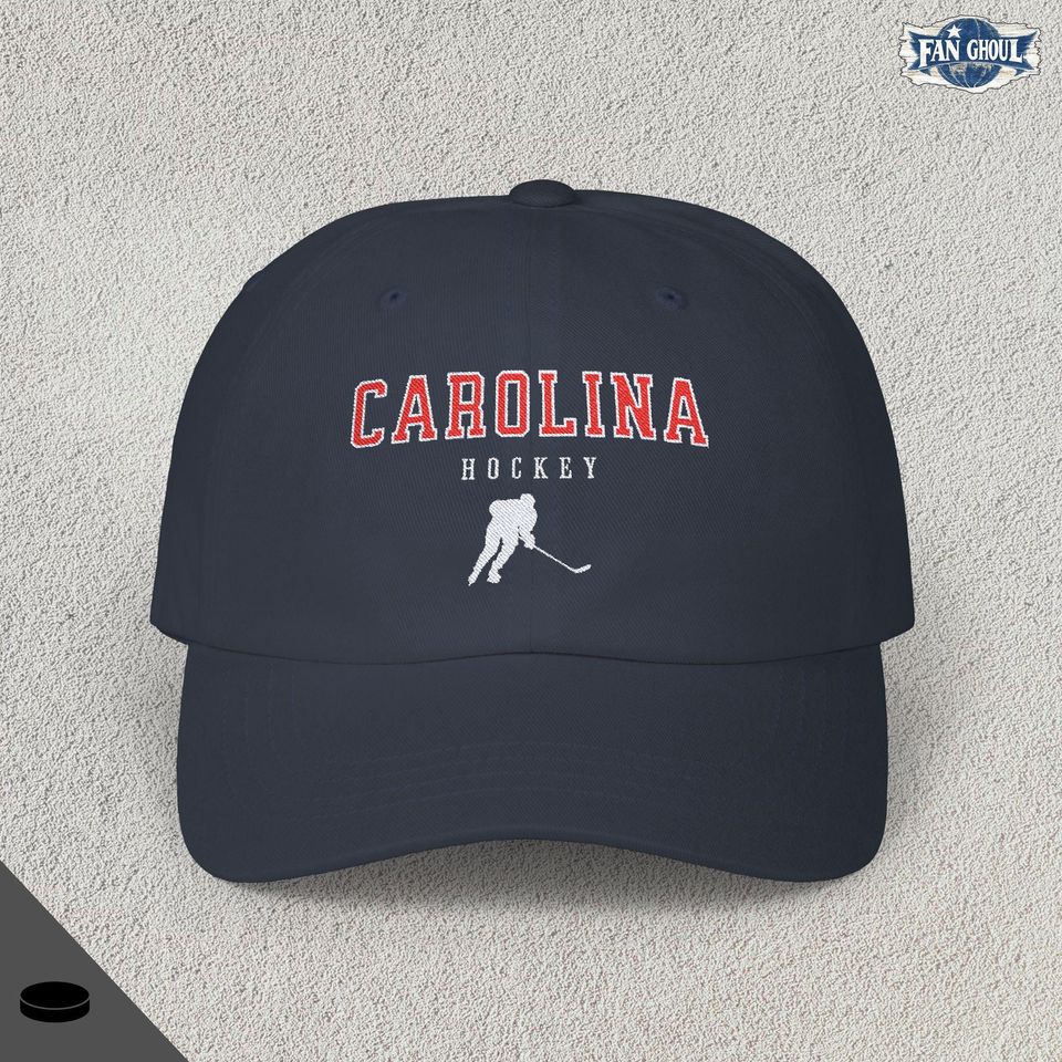 Carolina Hockey Embroidered Classic Dad Cap - Sports Fan Apparel, Retro Baseball Hat, Vintage Cap, Hockey Team, Hockey Lover Gift, Hurricane