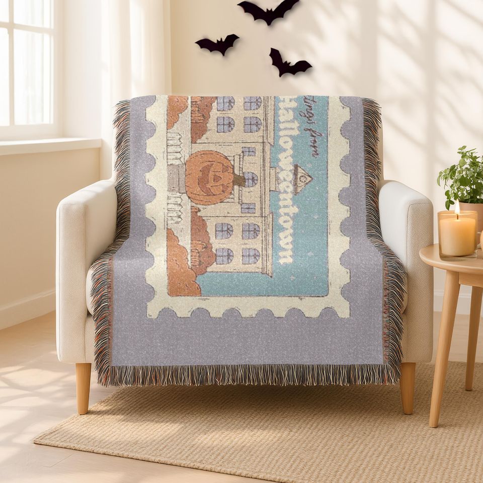 Disney HalloweenTown Woven Blanket, Spooky Fall Decor