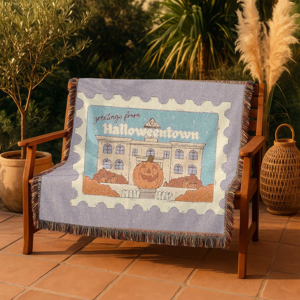 Disney HalloweenTown Woven Blanket, Spooky Fall Decor