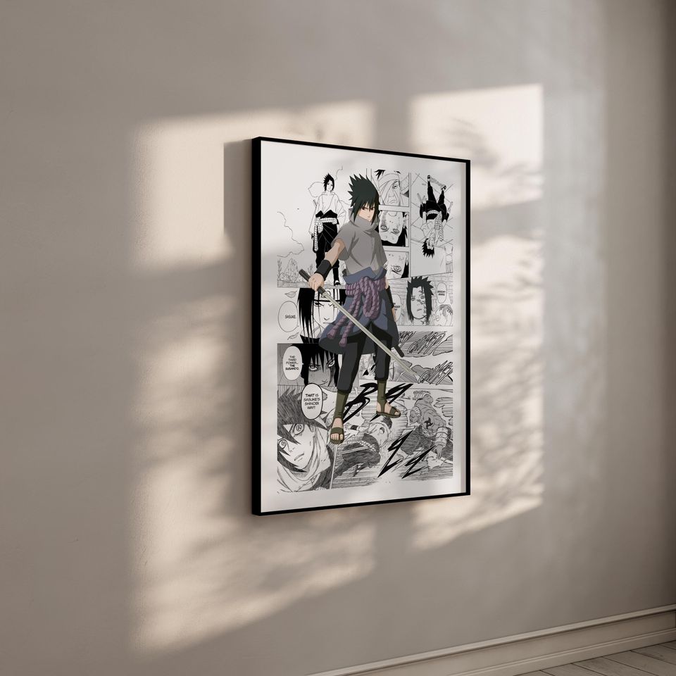Manga Poster - Sasuke Uchiha - Curated Manga Panels - Digital Print