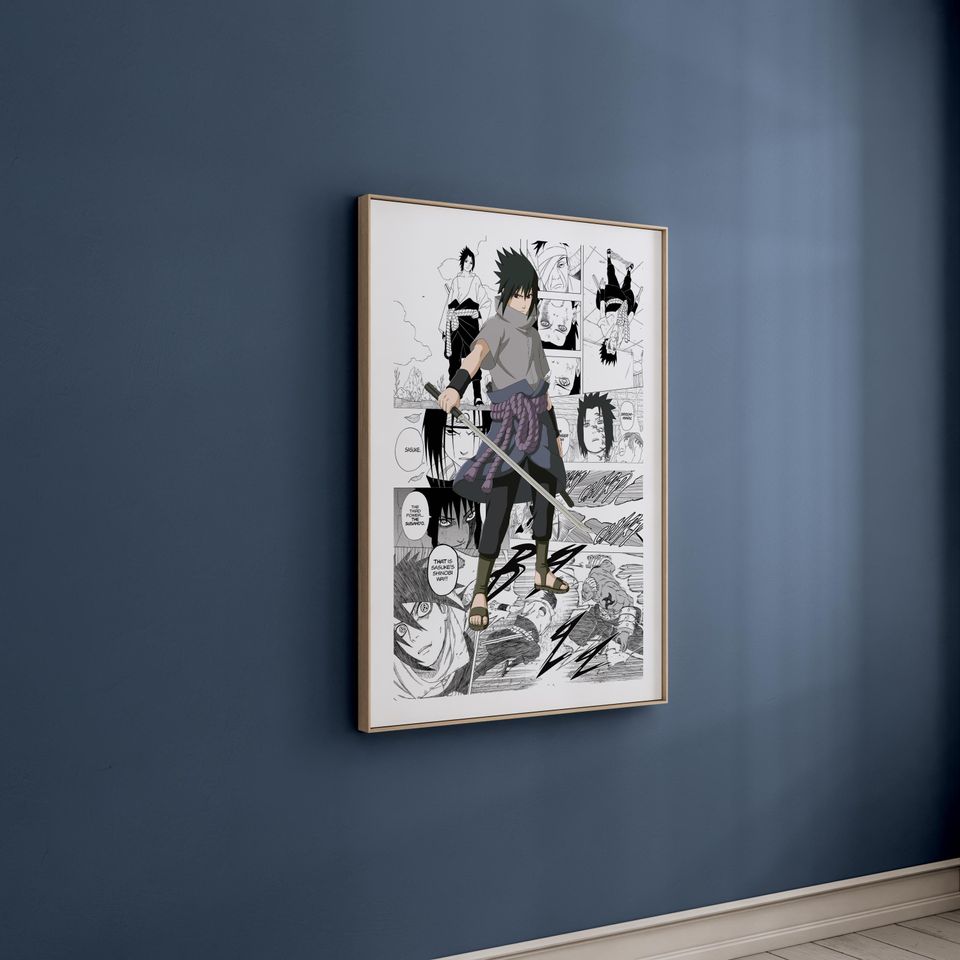 Manga Poster - Sasuke Uchiha - Curated Manga Panels - Digital Print