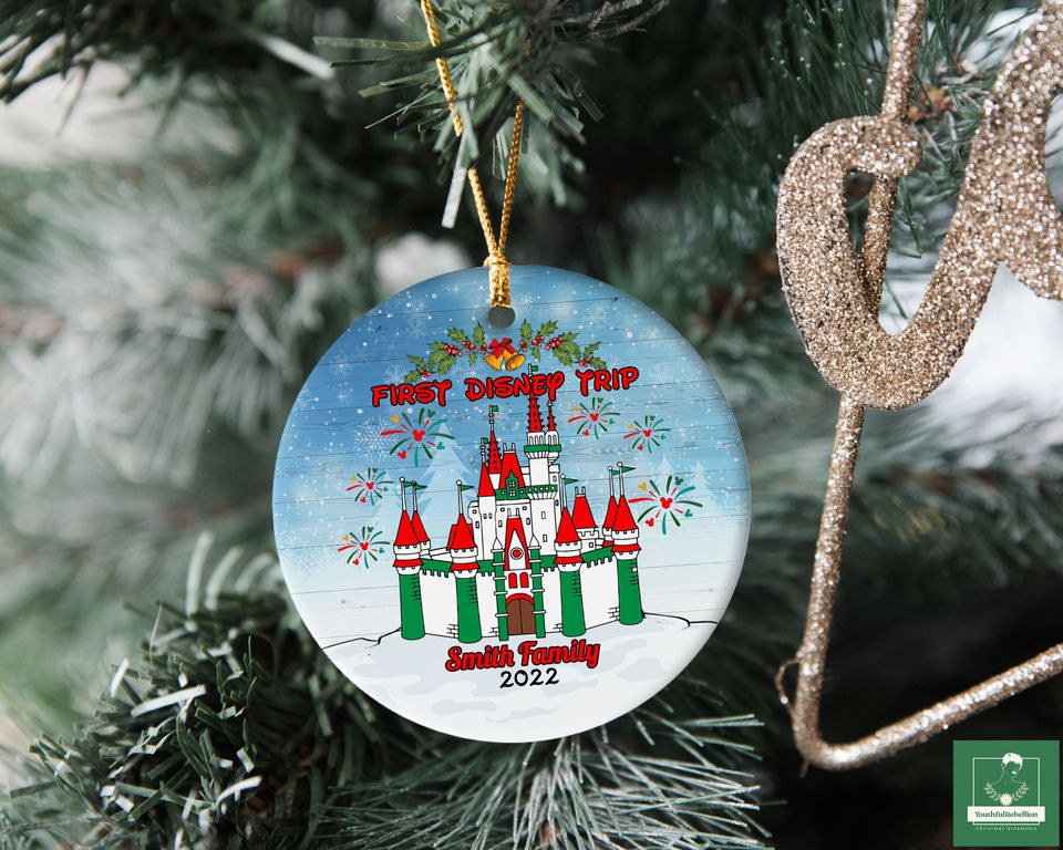 First Disney Trip Ornament, Family 1st Christmas Trip Ornament