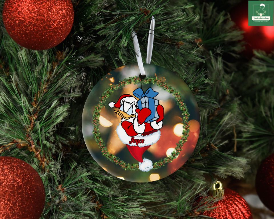 Personalized Donald Duck Ornament, Disney Christmas Ornament, Disney Character Ornament
