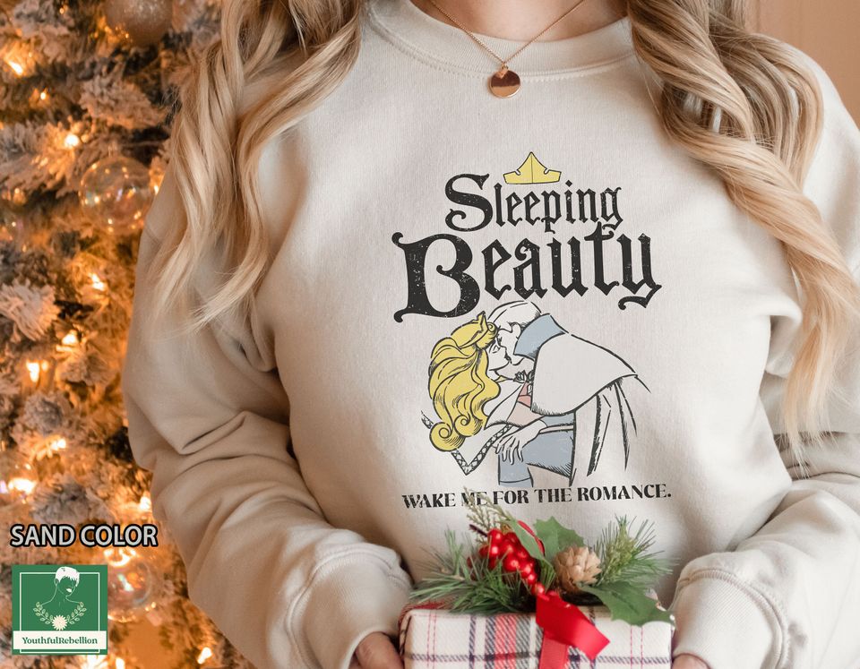 Retro Sleeping Beauty Valentine Sweatshirt, Aurora And Philip Sweatshirt