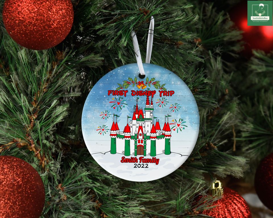 First Disney Trip Ornament, Family 1st Christmas Trip Ornament
