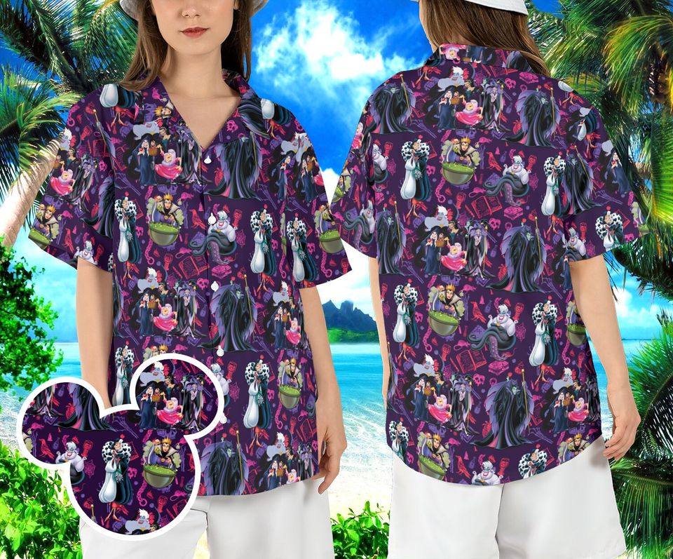 Disneyland Villains Beach Hawaiian Shirt, Disneyworld Evil Tour Hawaii Shirt