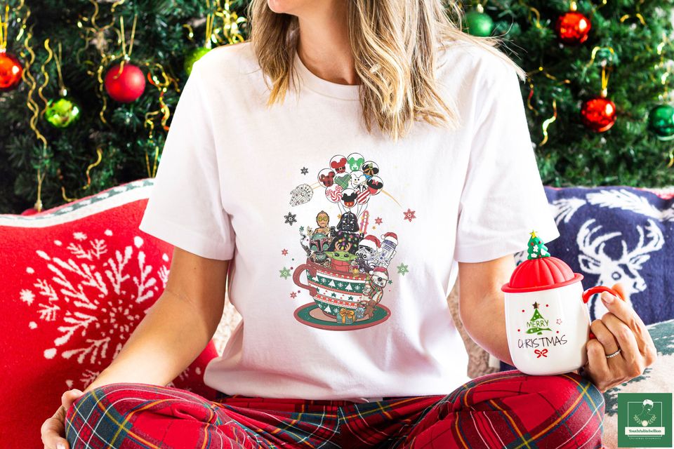 Retro Disney Star Wars Christmas Sweatshirt, Disney Teacup Sweatshirt