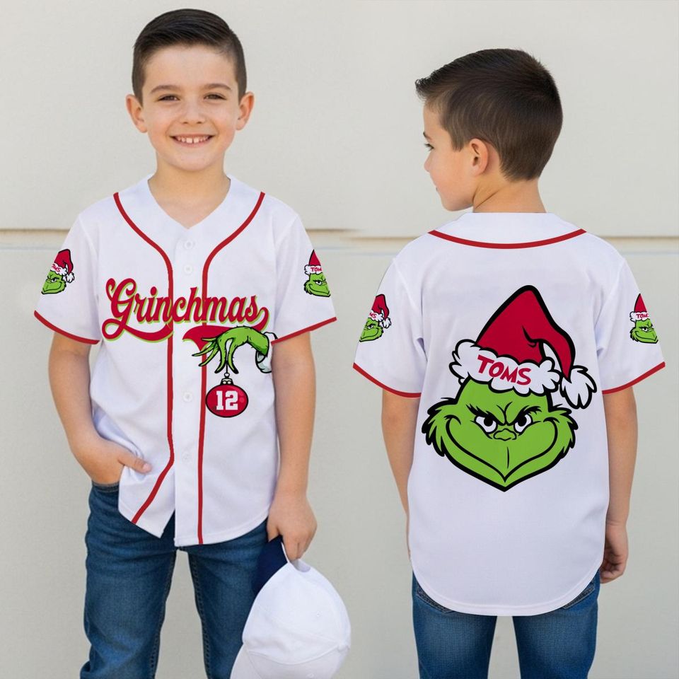 Personalized Grin Baseball Jersey: Christmas Birthday Gift