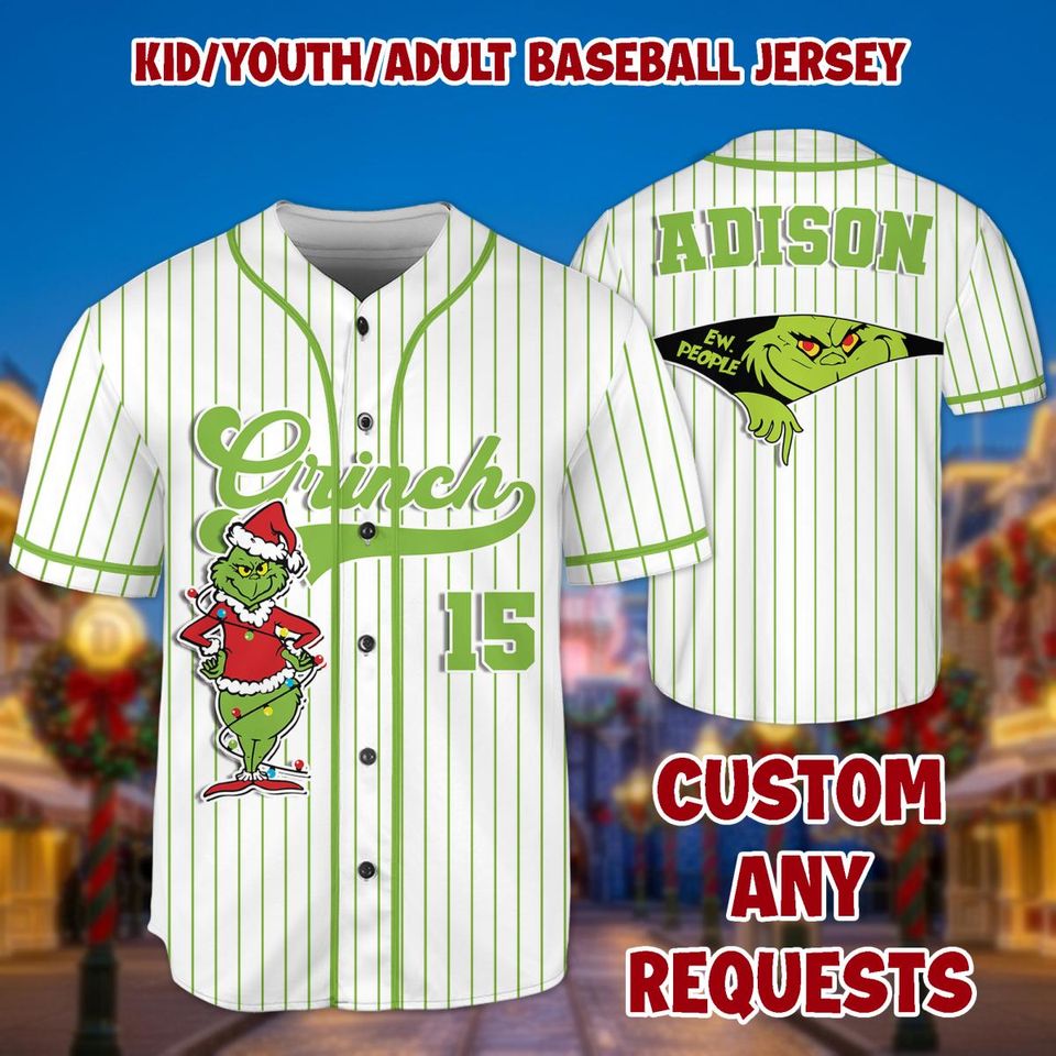Custom funny character Christmas Jersey: Personalized Grin Tee