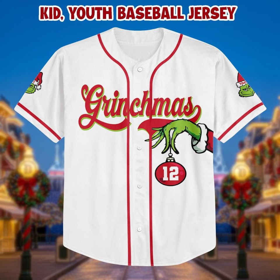 Personalized Grin Baseball Jersey: Christmas Birthday Gift