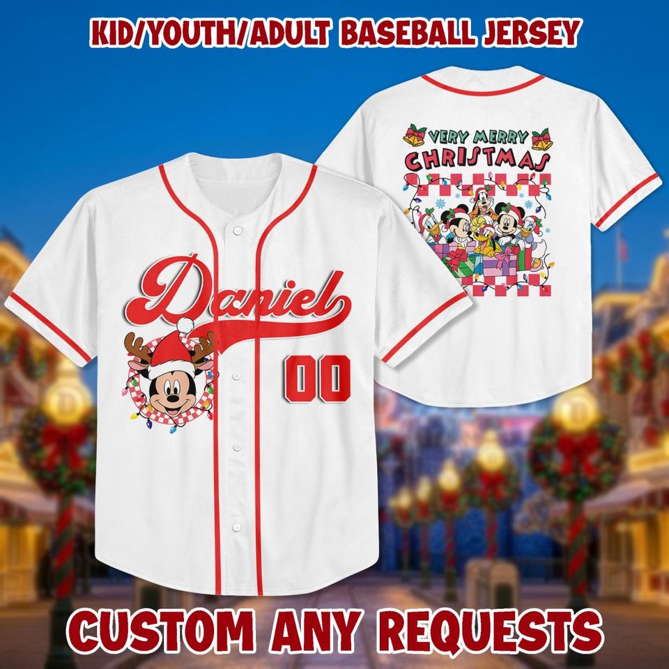 Personalized Mickey and Friends Christmas Jersey: Disney Birthday Shirt