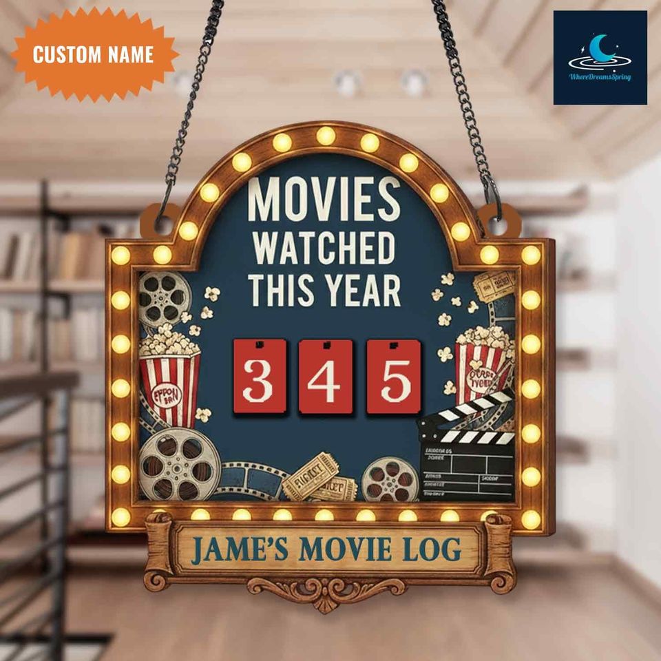 Personalized Movie Tracker Sign, Custom Movie Tracker Marquee Light Design, Custom Movie Tracker Marquee Light Design