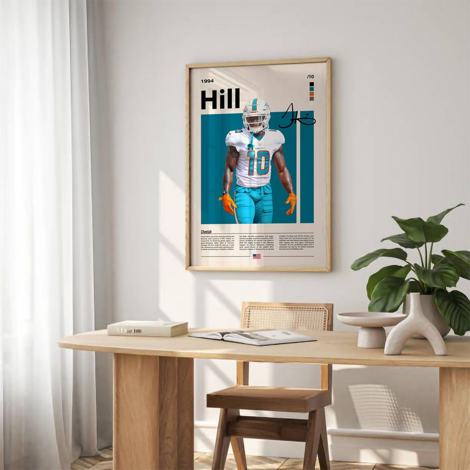 Tyreek Hill Dolphins Football Poster