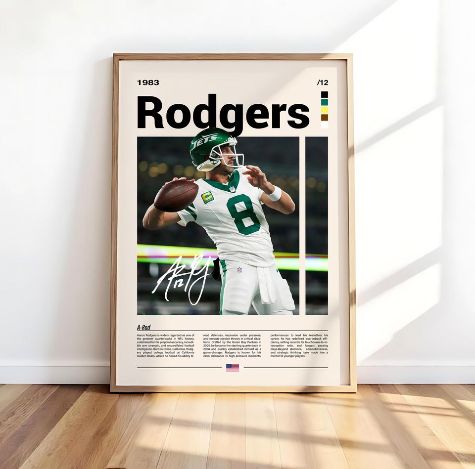 Aaron Rodgers Wall Art Packers Football Poster