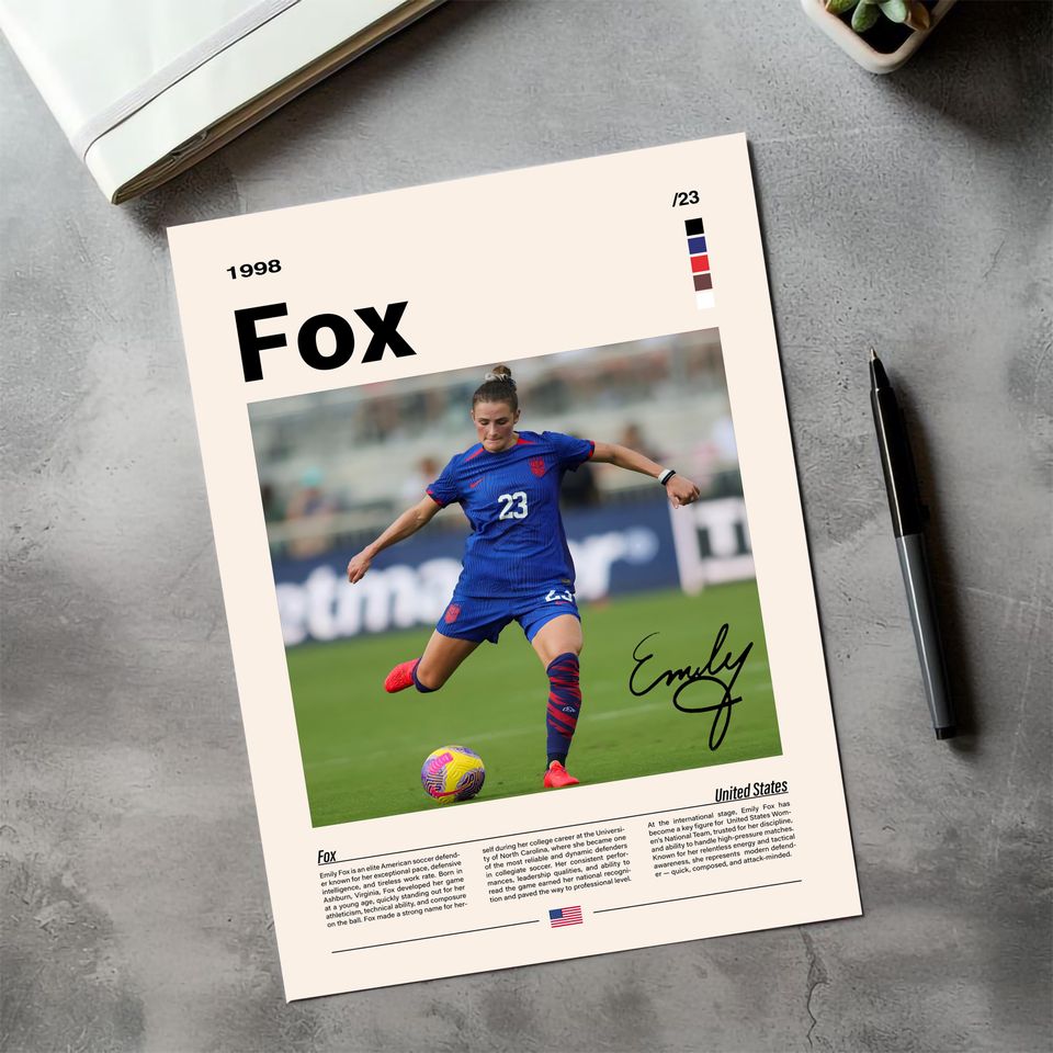 Emily Fox USWNT Soccer Wall Art Poster