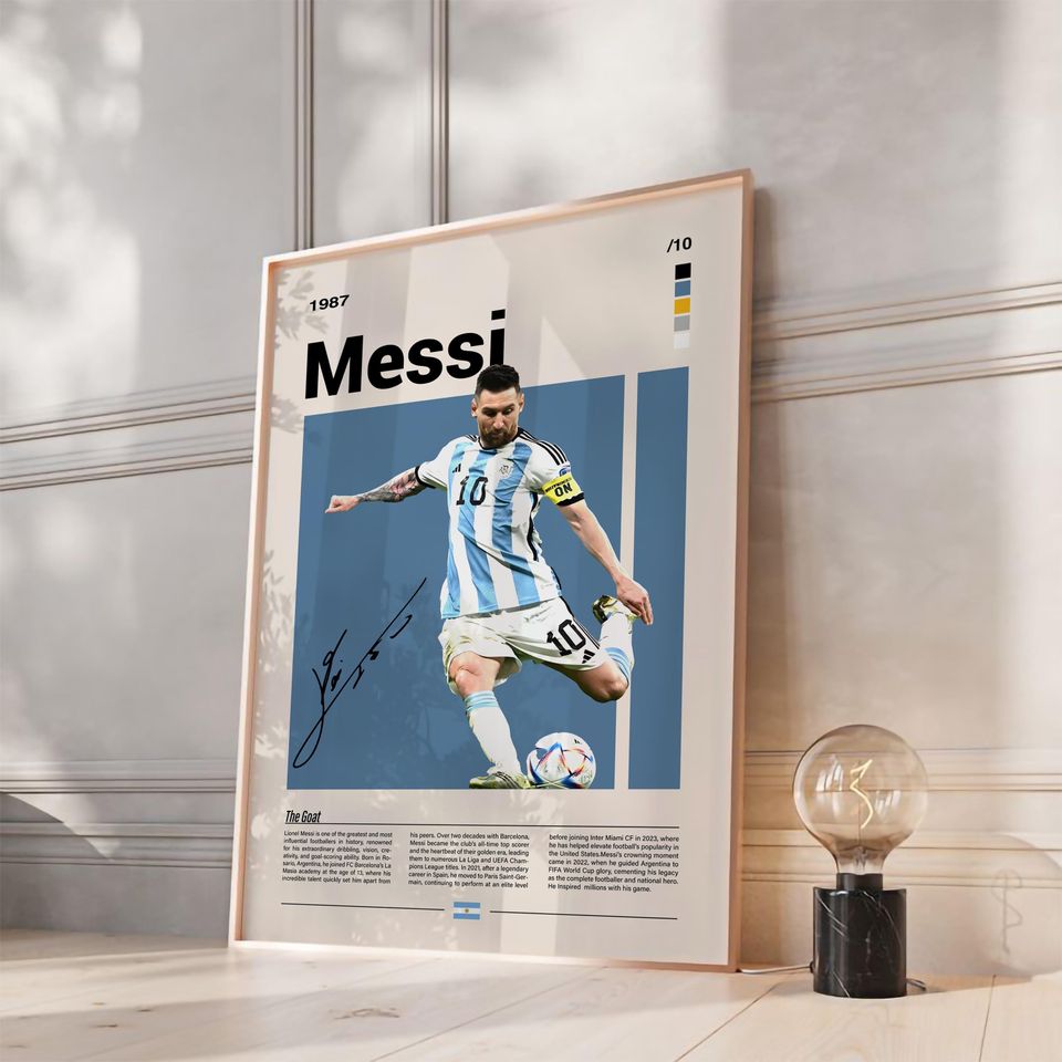 Messi Quote Poster Motivational Wall Art
